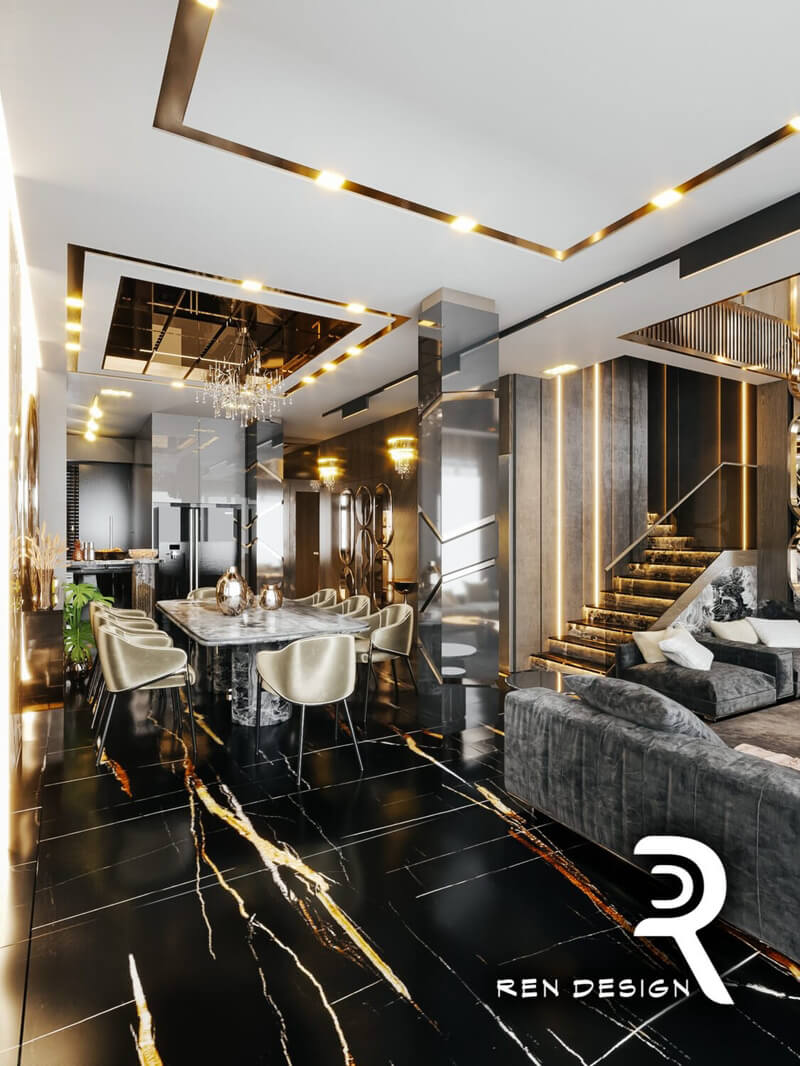  Interior Living Room- Kitchen Model by Mai Hanh