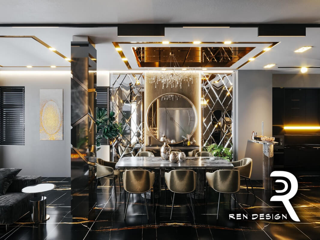  Interior Living Room- Kitchen Model by Mai Hanh