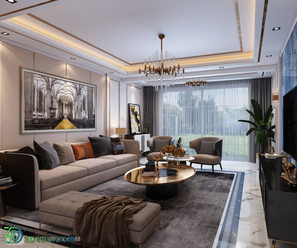 3D Interior Scene File 3dsmax Model Livingroom 453 By Huy Hieu Lee