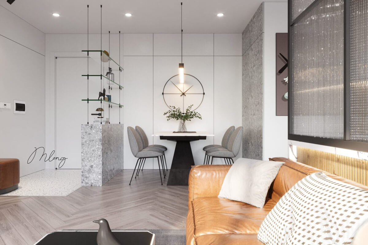  3D Living Room - Kitchen Interior By Pham Manh Long