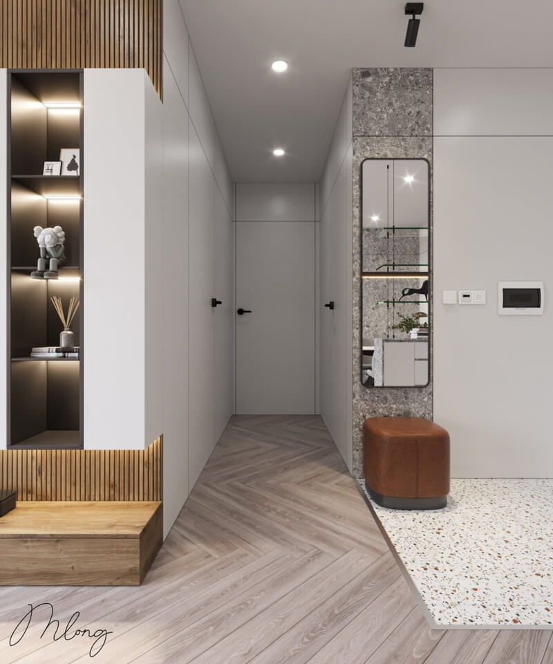  3D Living Room - Kitchen Interior By Pham Manh Long