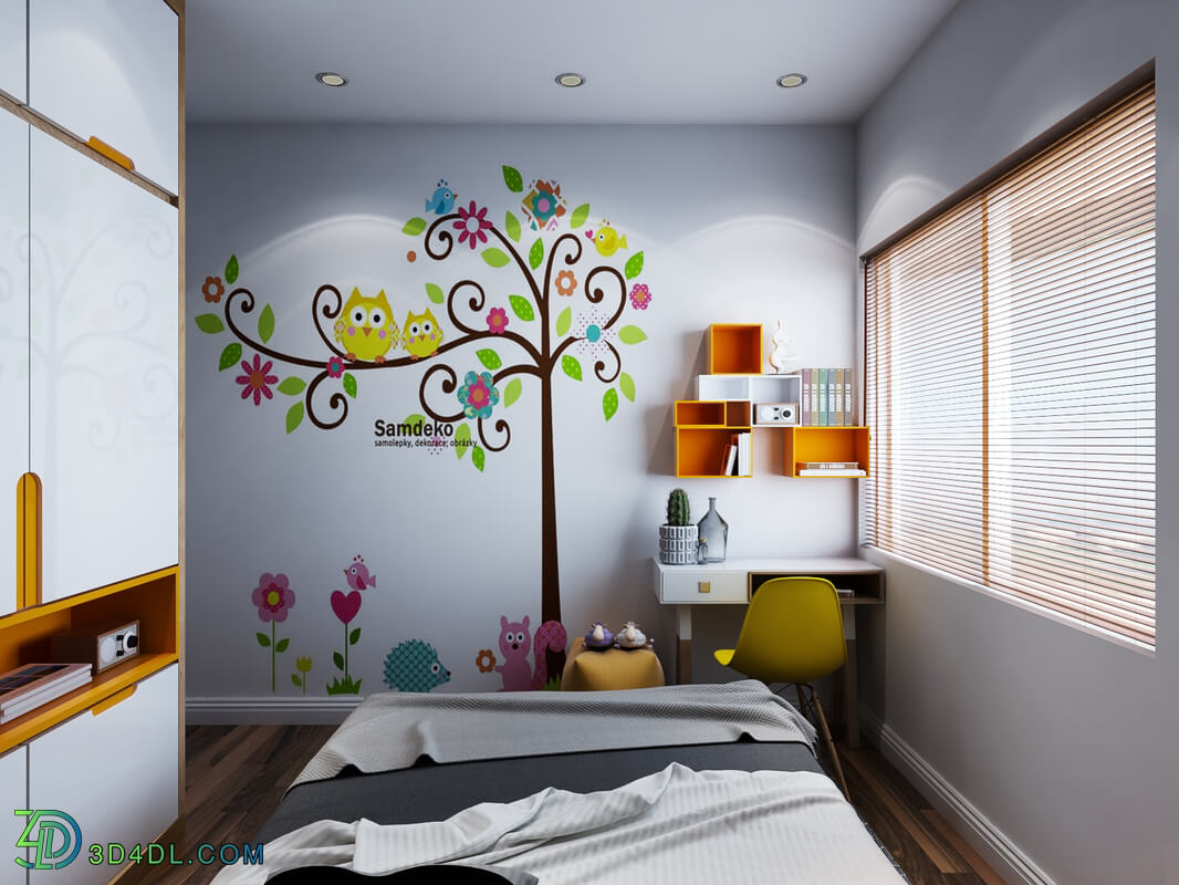 3D Interior Scenes File 3dsmax Model Children's Bedroom 75