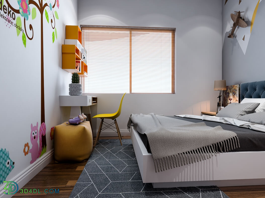 3D Interior Scenes File 3dsmax Model Children's Bedroom 75