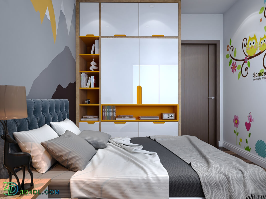 3D Interior Scenes File 3dsmax Model Children's Bedroom 75