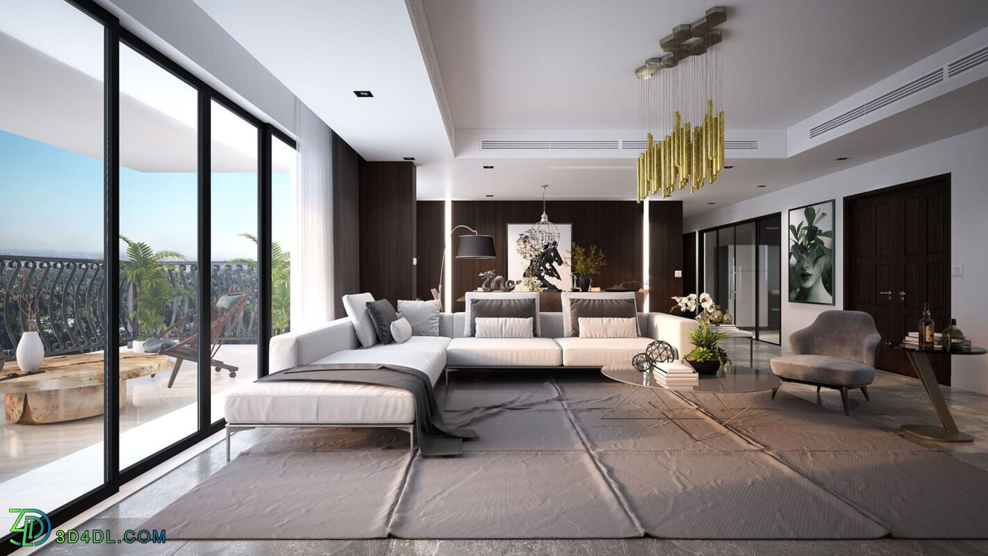 3D Interior Scene File 3dsmax Model Livingroom 480 