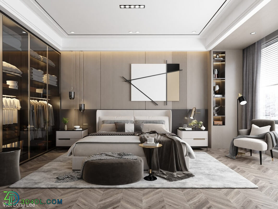 3D Interior Scenes File 3dsmax Model Bedroom 458 By Viet Long Lee