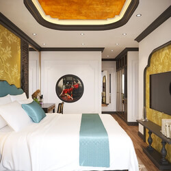  Indochine Bedroom Interior Model by Mai Long 