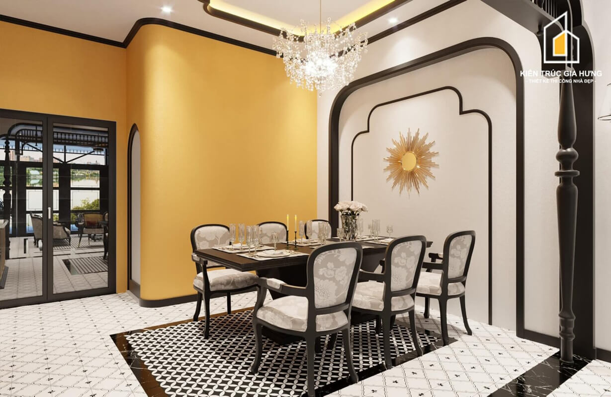  3D Indochine Living Room - Kitchen Interior By Bao An
