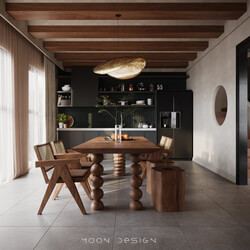  Interior Living Room - Kitchen Model By Nguyen Ha 