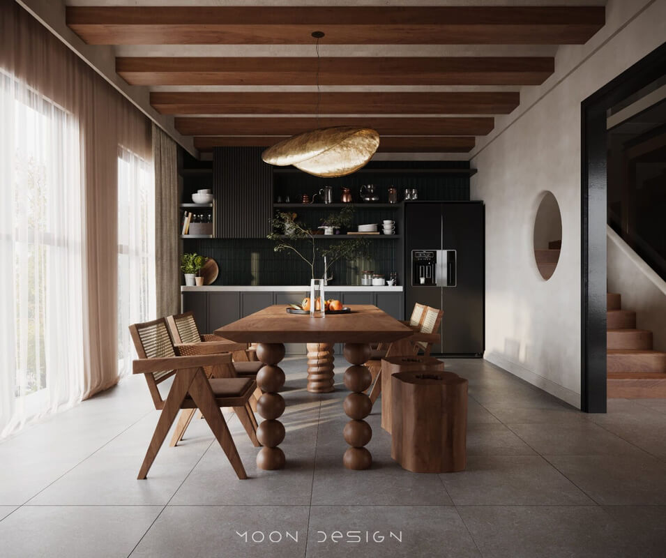  Interior Living Room - Kitchen Model By Nguyen Ha