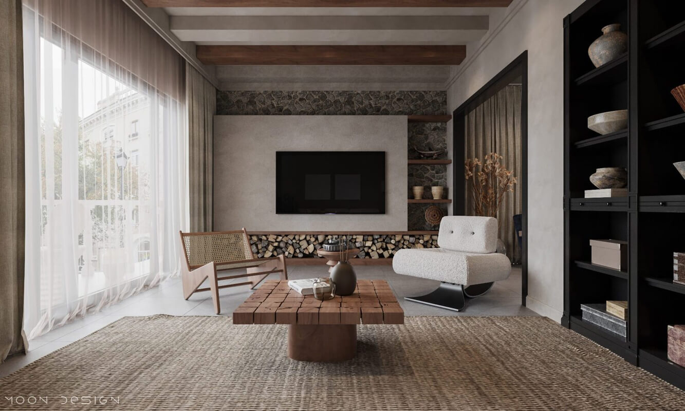  Interior Living Room - Kitchen Model By Nguyen Ha