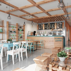 3D Model Interior Coffee 43 Scenes File 3dsmax By Do Thi Huong Ly 