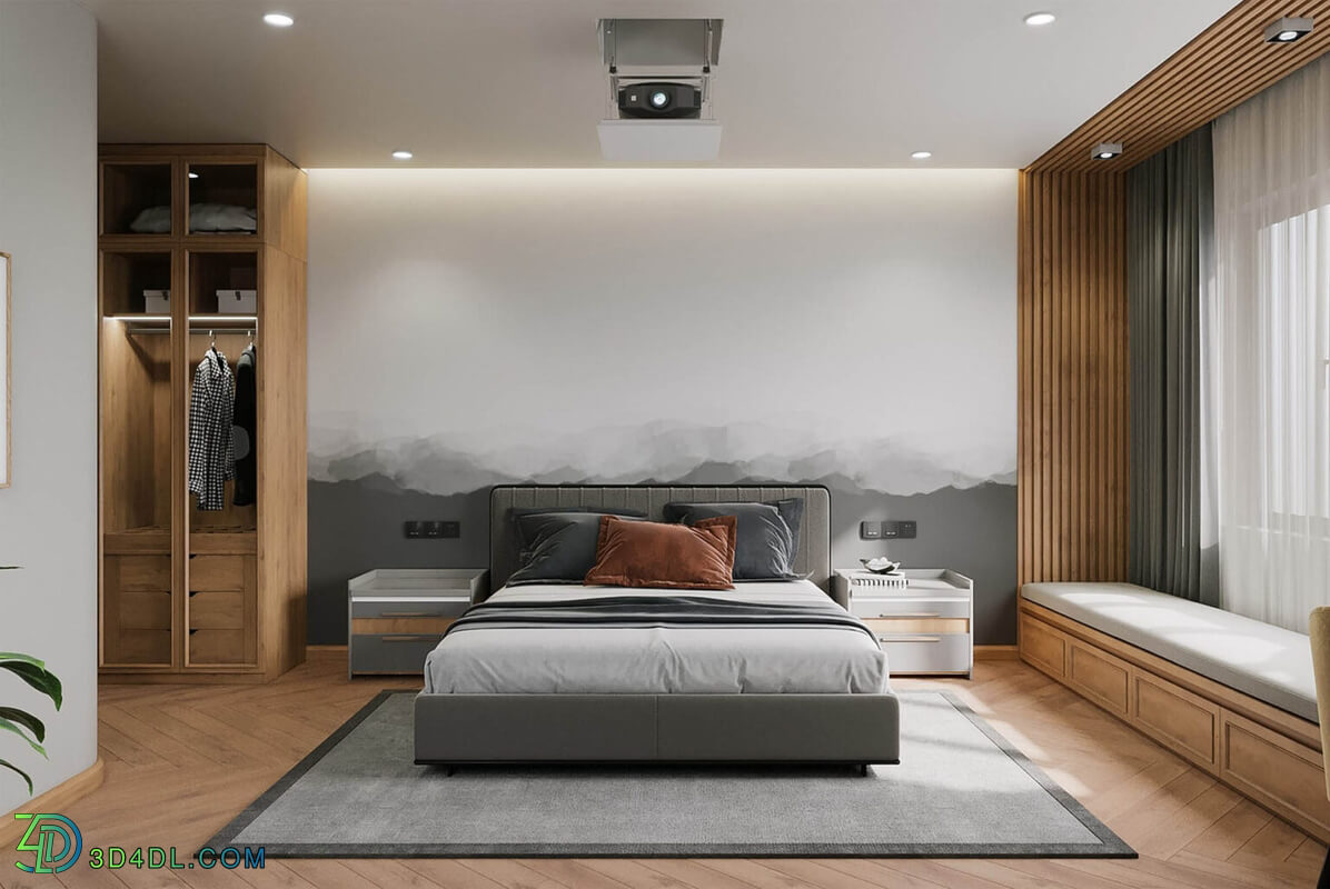 3D Interior Scenes File 3dsmax Model Bedroom 395 By TuanHoan