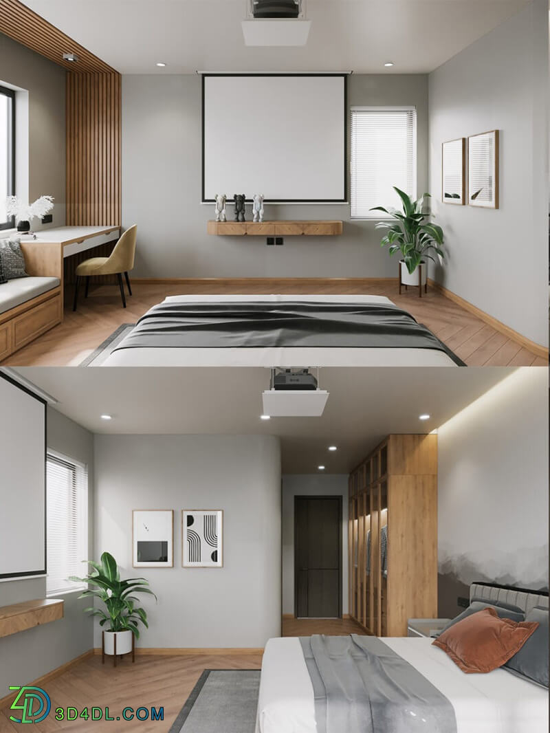 3D Interior Scenes File 3dsmax Model Bedroom 395 By TuanHoan