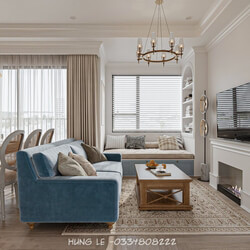  Living Room- Kitchen Interior by Hung Le 