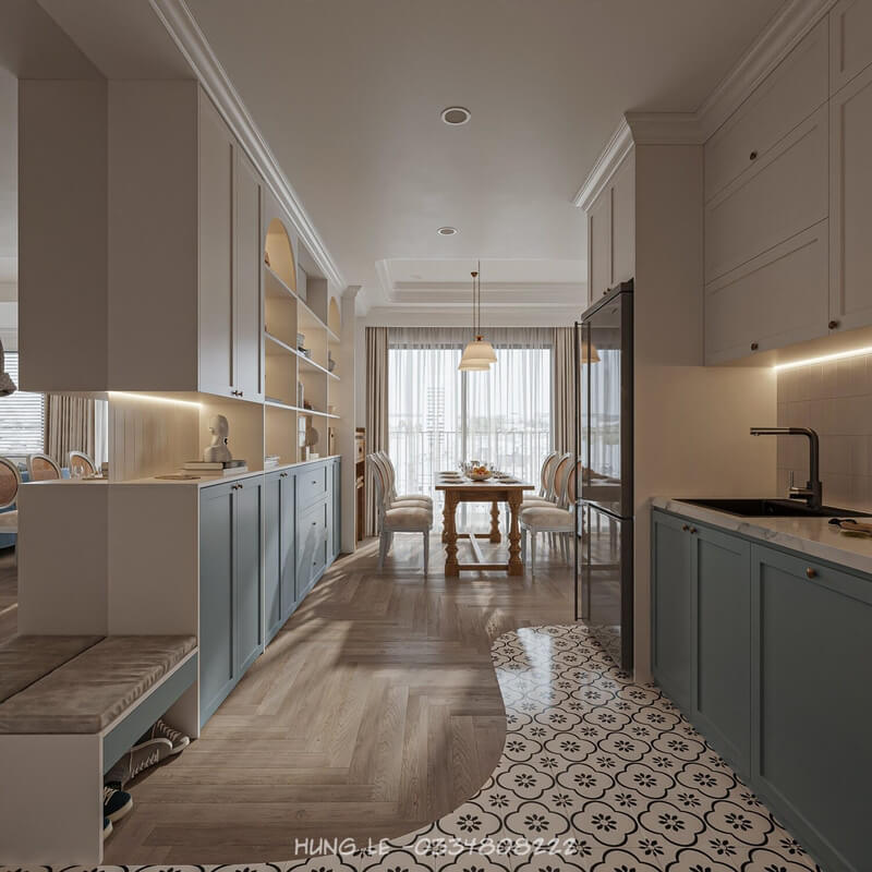  Living Room- Kitchen Interior by Hung Le