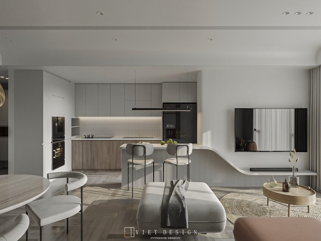  Living Room- Kitchen Interior Model By Quoc Quyen