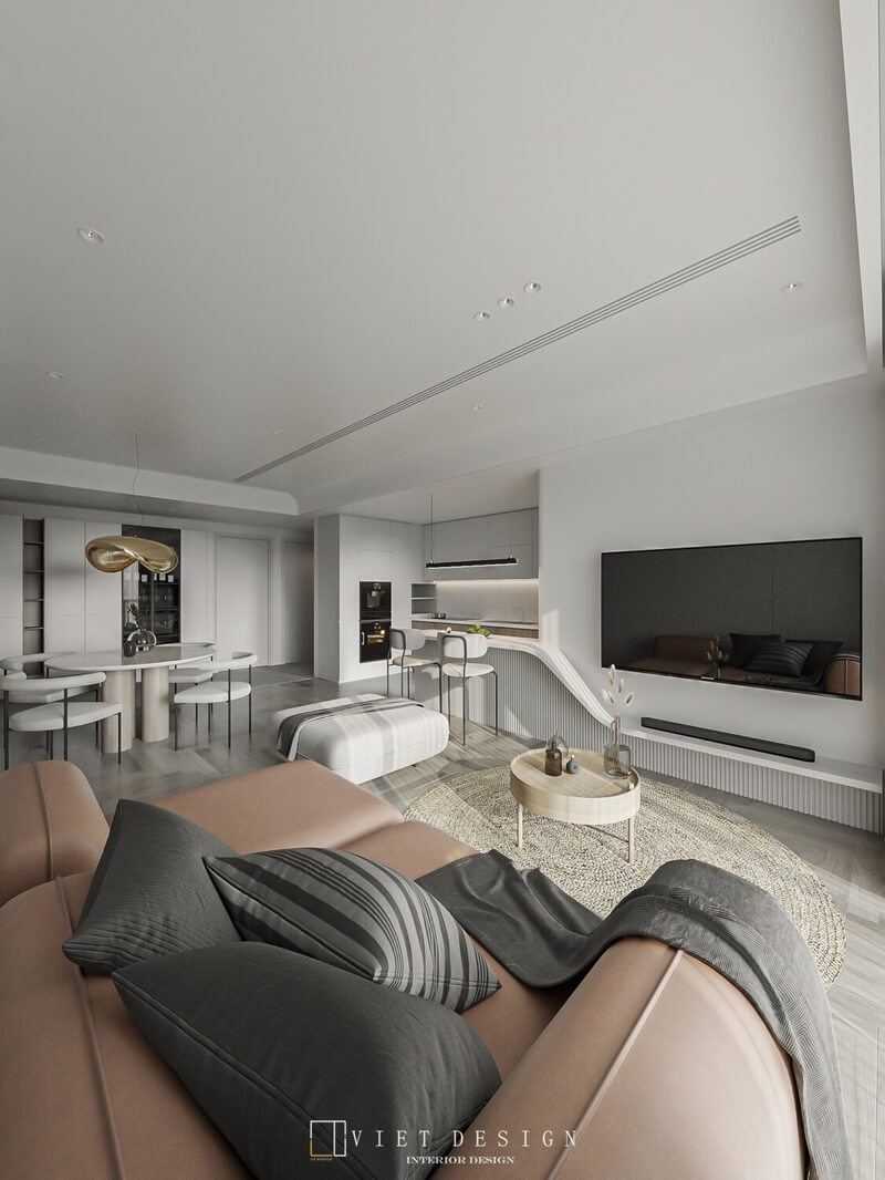  Living Room- Kitchen Interior Model By Quoc Quyen
