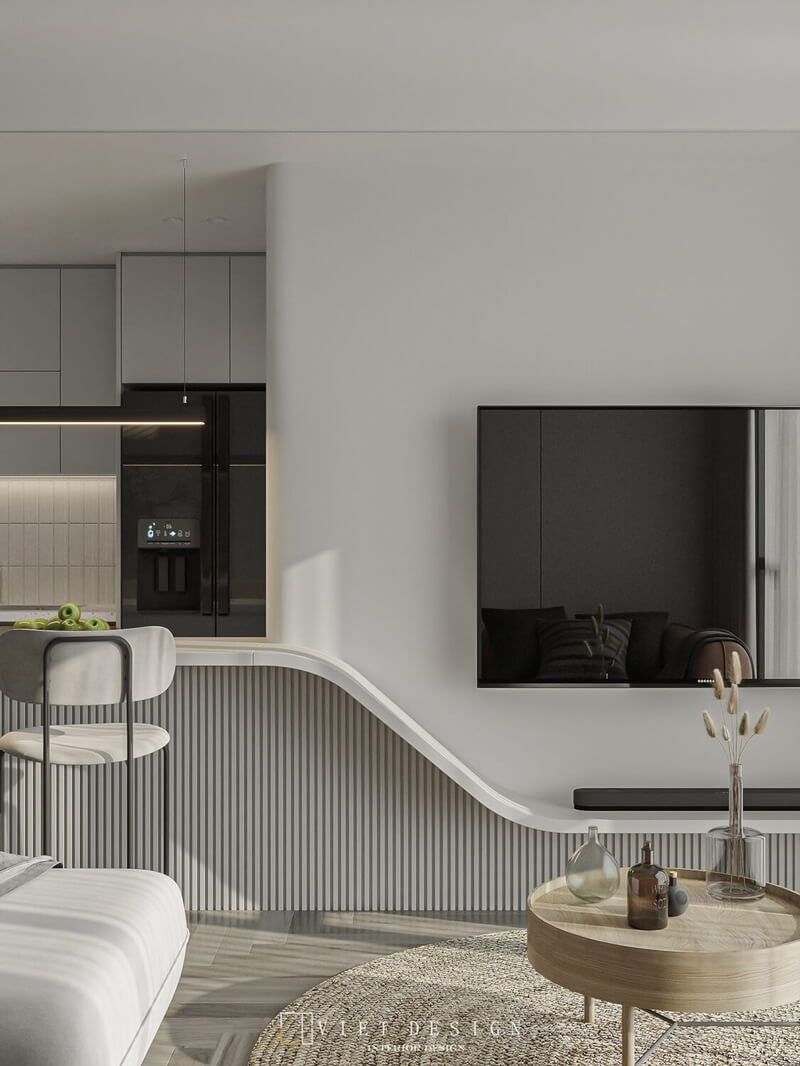  Living Room- Kitchen Interior Model By Quoc Quyen