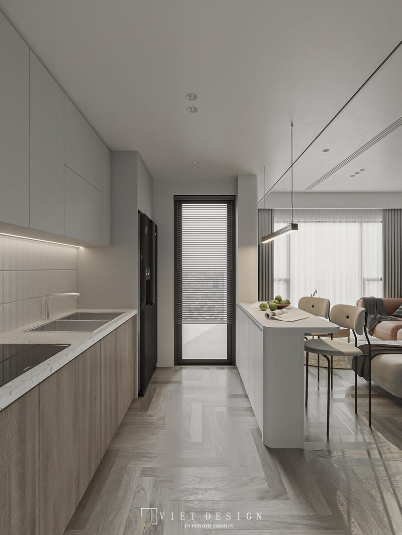 Living Room- Kitchen Interior Model By Quoc Quyen