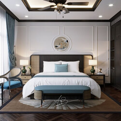  Indochine Bedroom Interior Model by Nguyen Viet Anh 
