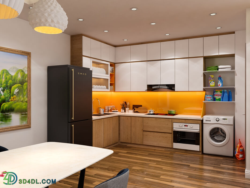 3D Interior Kitchen- Livingroom 13 Scenes File 3dsmax 