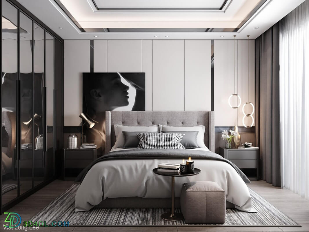 3D Interior Scenes File 3dsmax Model Bedroom 454 By Viet Long Lee