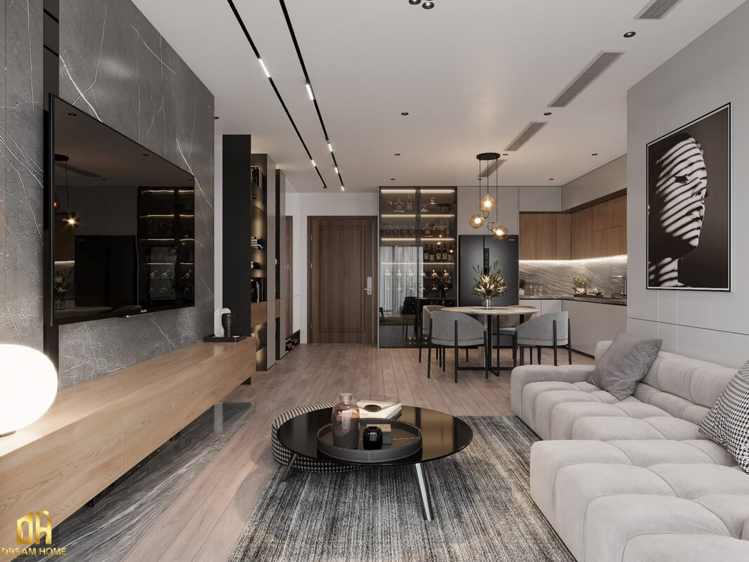  3D Interior Living Room- Kitchen Model by Phong Mai
