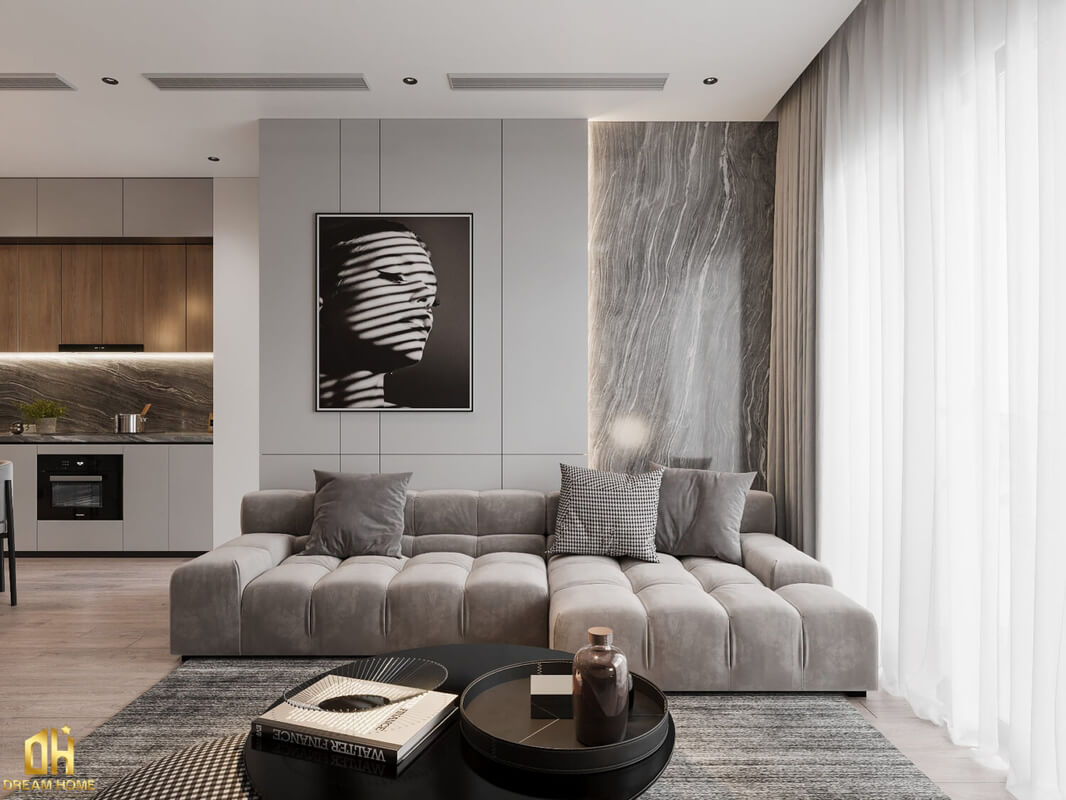  3D Interior Living Room- Kitchen Model by Phong Mai