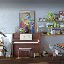 3D Interior Corner 1 Scenes File 3dsmax Model  