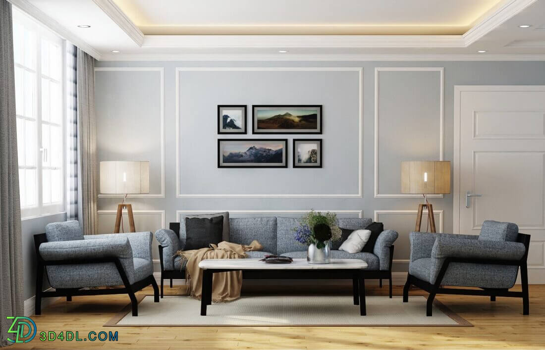 3D Interior Scene File 3dsmax Model Livingroom 436 By Manhlinh Kyzen