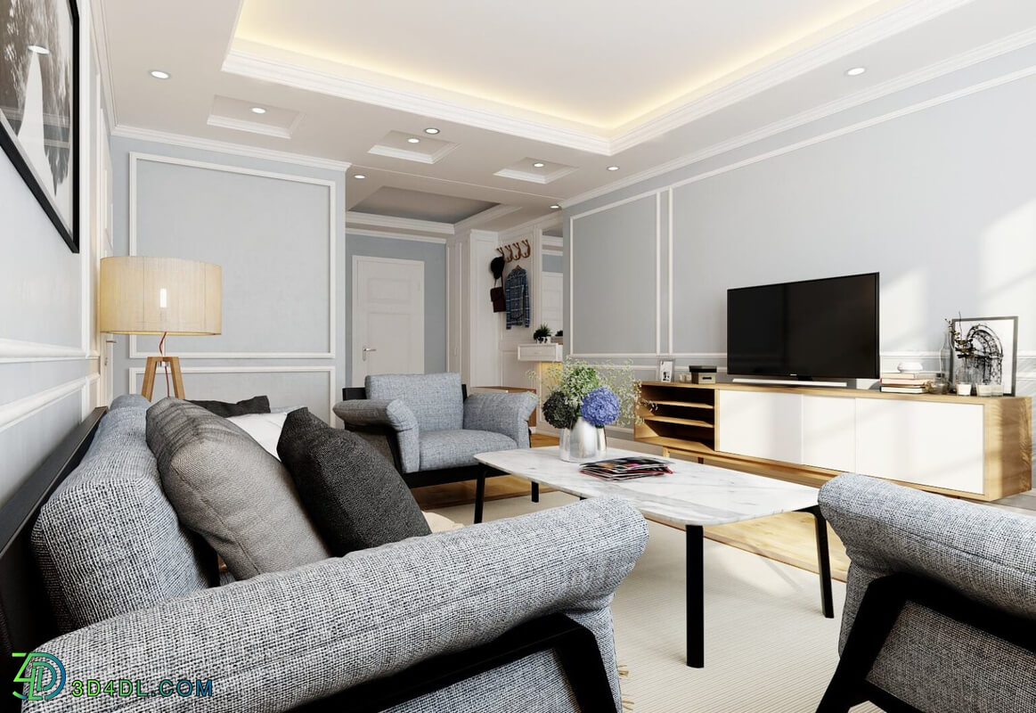 3D Interior Scene File 3dsmax Model Livingroom 436 By Manhlinh Kyzen