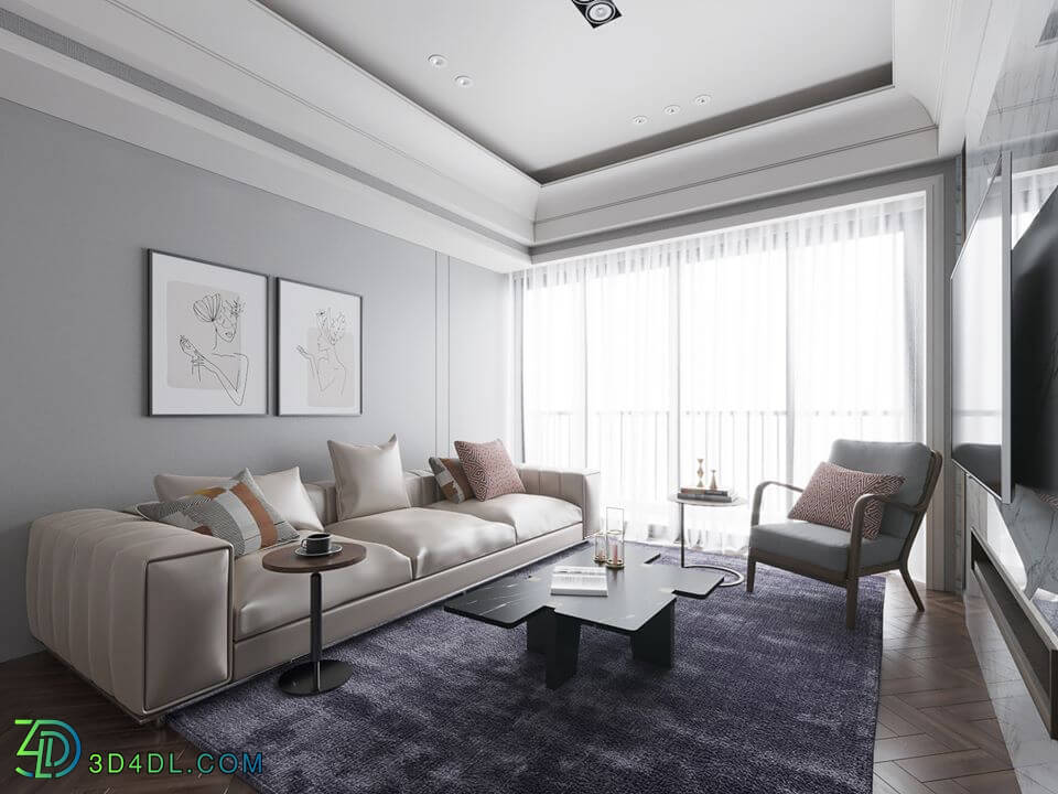 3D Interior Scene File 3dsmax Model Livingroom 354 By ThanhNguyen