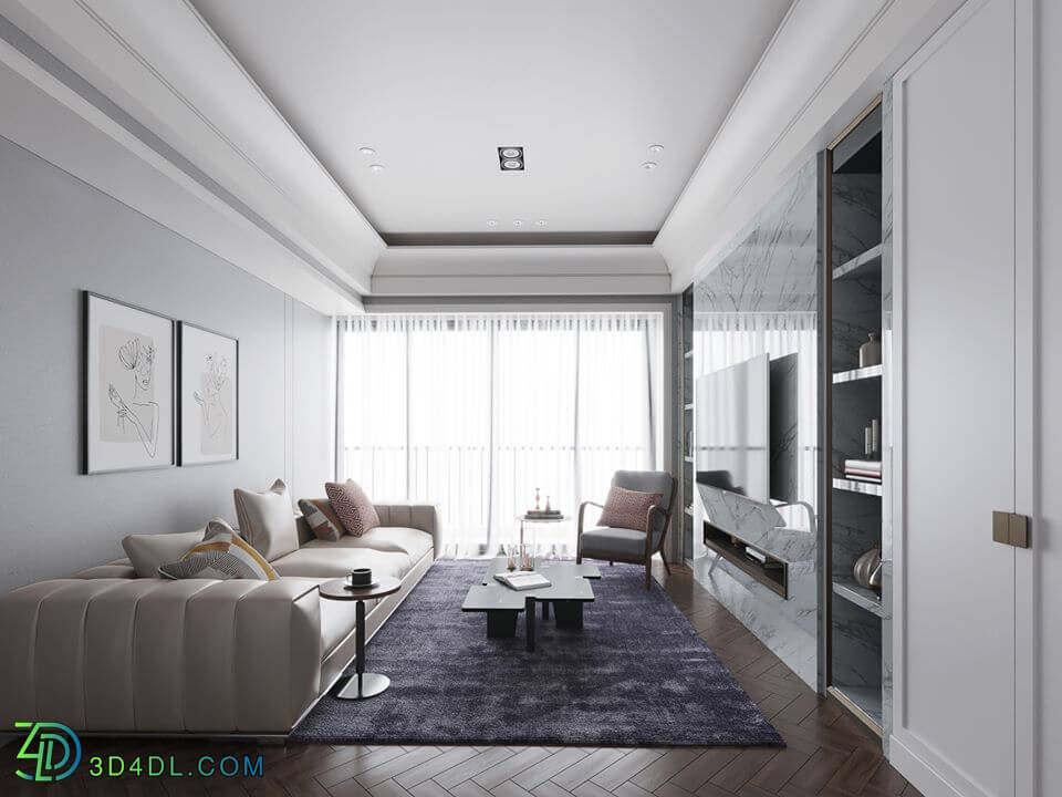 3D Interior Scene File 3dsmax Model Livingroom 354 By ThanhNguyen