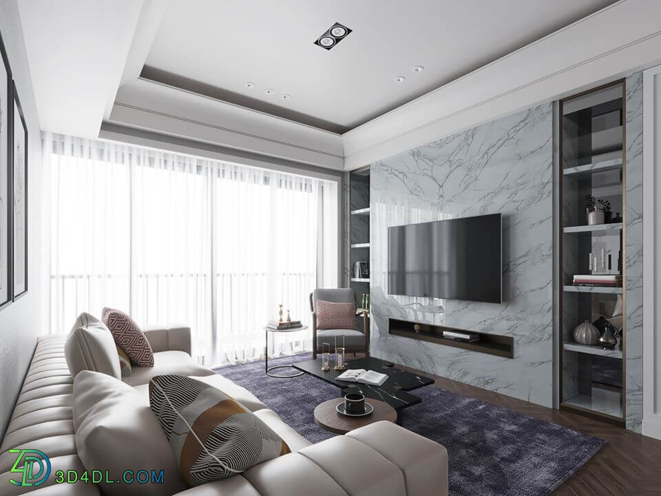 3D Interior Scene File 3dsmax Model Livingroom 354 By ThanhNguyen