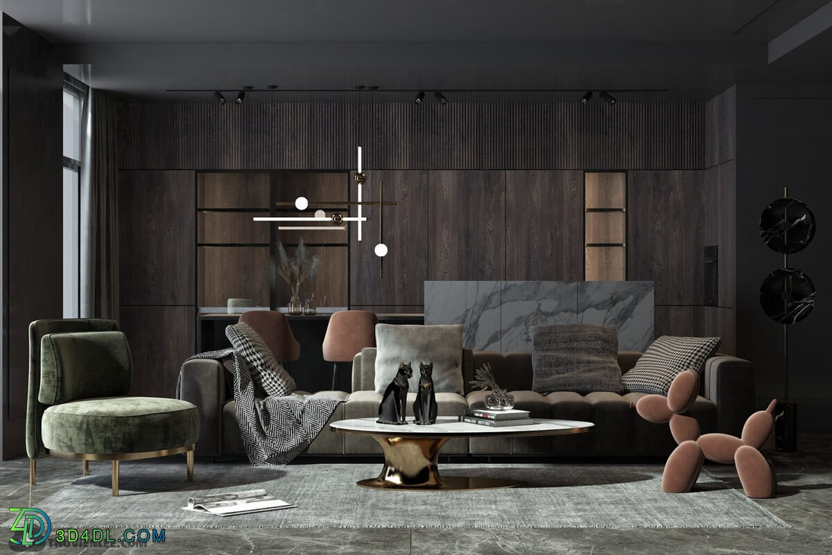 3D Interior Scene File 3dsmax Model Livingroom 455 By Huy Hieu Lee