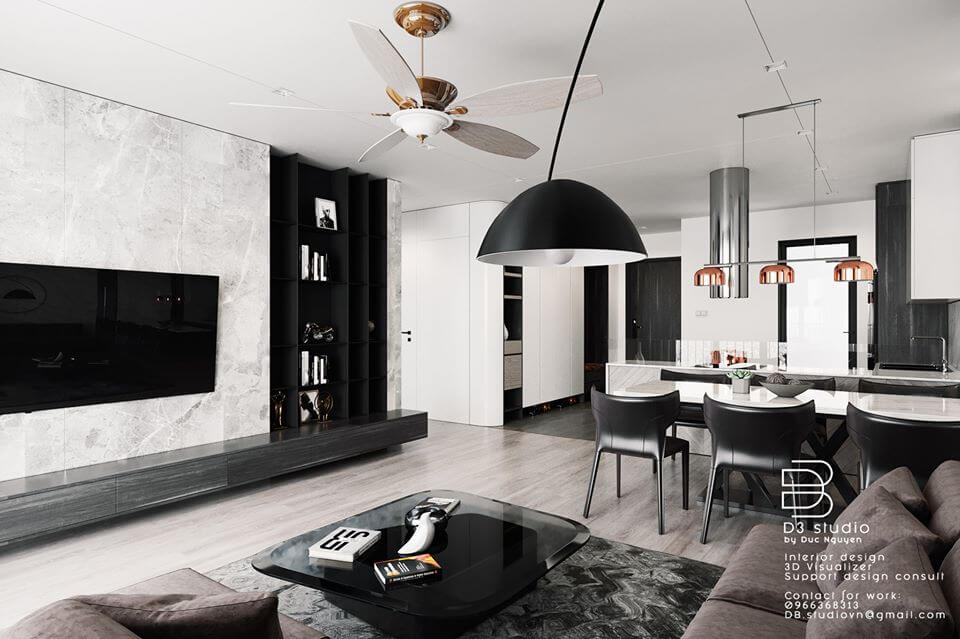 3D Interior Kitchen- Livingroom 62 Scene 3dsmax By DucNguyen 
