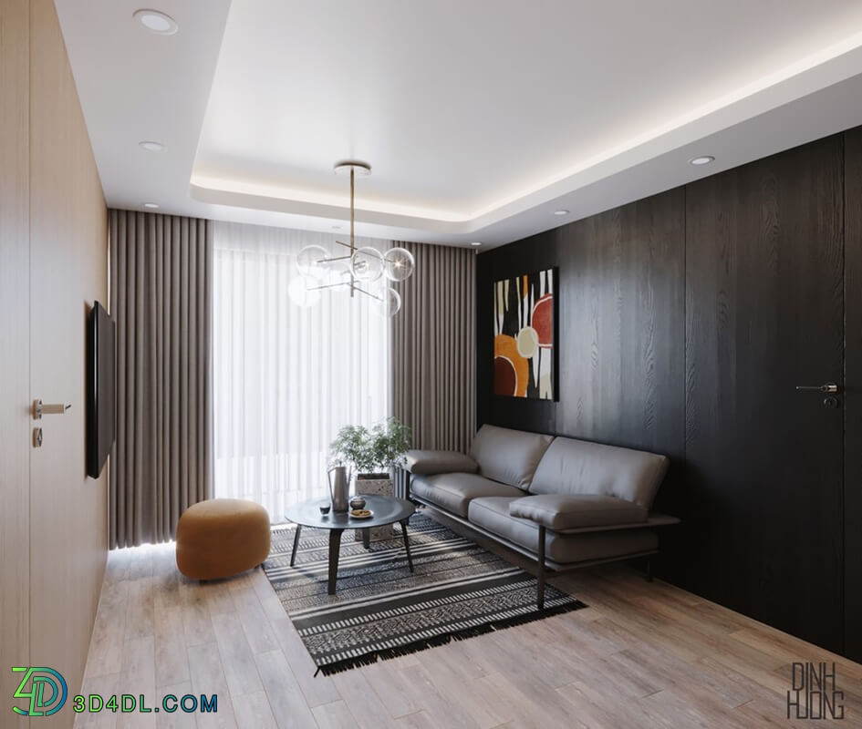 3D Interior Scenes File 3dsmax Model Livingroom 268 By HuongDinh