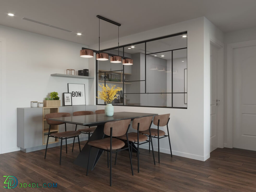 3D Interior Apartment 155 Scene File 3dsmax By NguyenHuyCuong