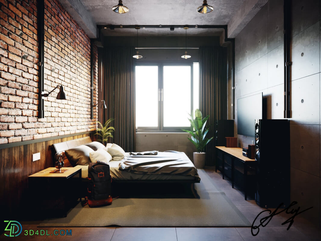 3D Interior Scenes File 3dsmax Model Bedroom 460 By VietHoang