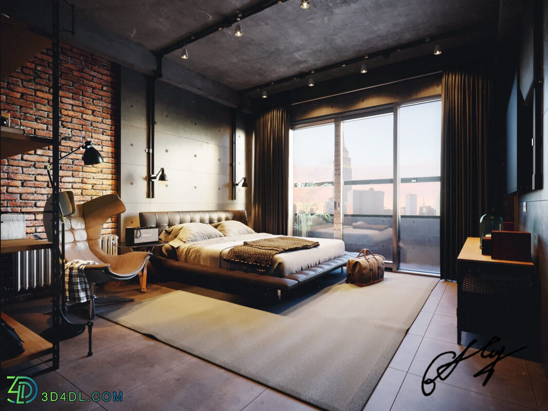 3D Interior Scenes File 3dsmax Model Bedroom 460 By VietHoang