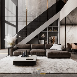 3D Interior Scene File 3dsmax Model Livingroom 417 By TranHien 