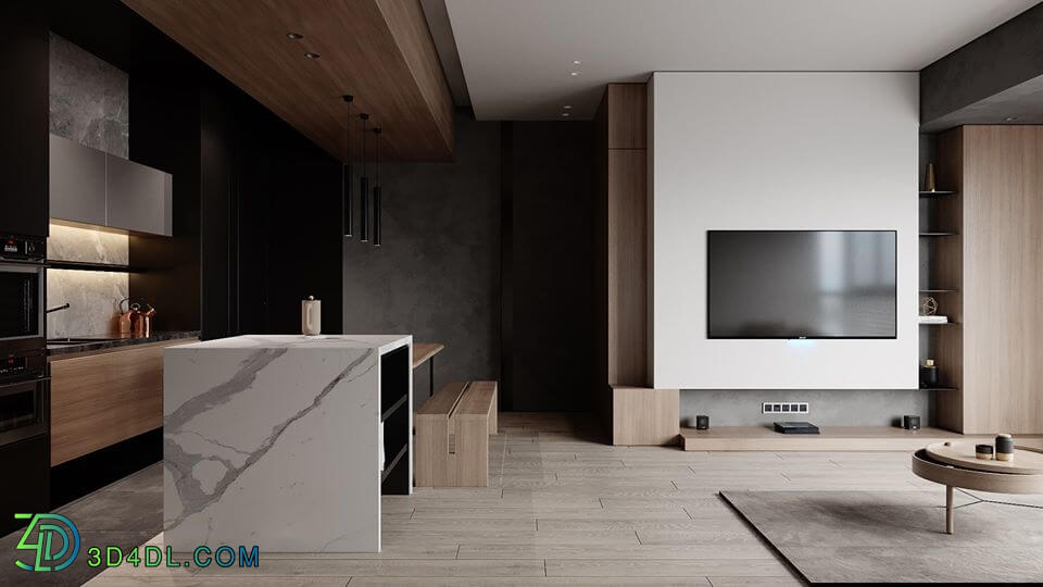 3D Interior Apartment 57 Scene File 3dsmax By QuangDung 