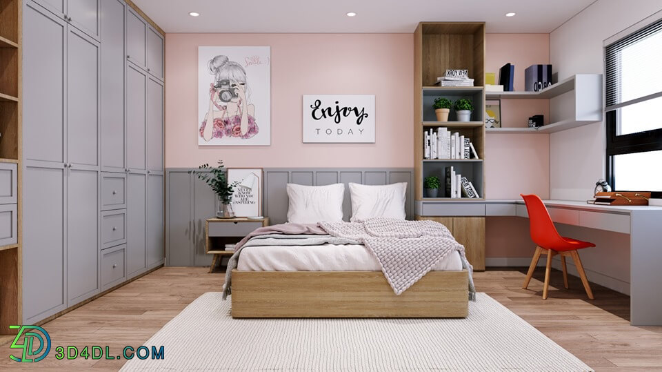 3D Interior Scenes File 3dsmax Model Bedroom Girl 116 By Phan Thanh Duong