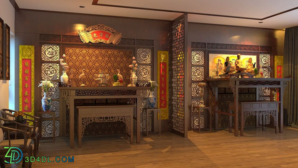 3D Interior Scenes File 3dsmax Model Altar Room 6 By Nio Nguyen