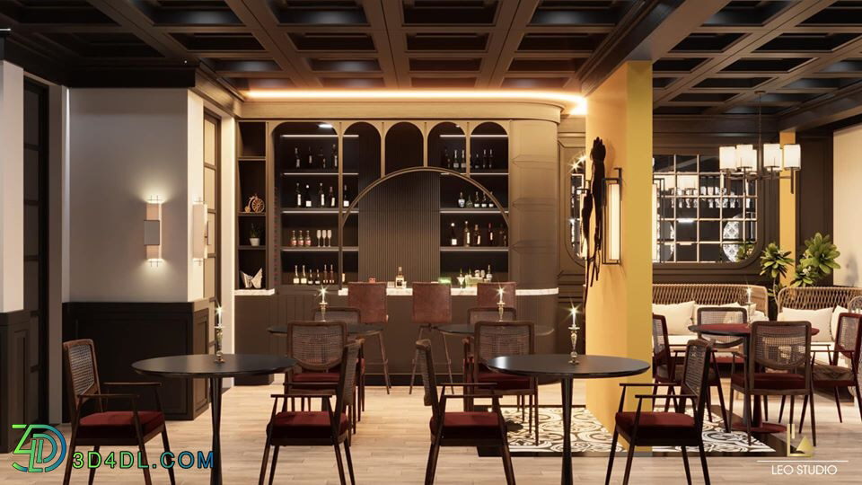 3D Model Interior Coffee 12 Scenes File 3dsmax By ChuThang 