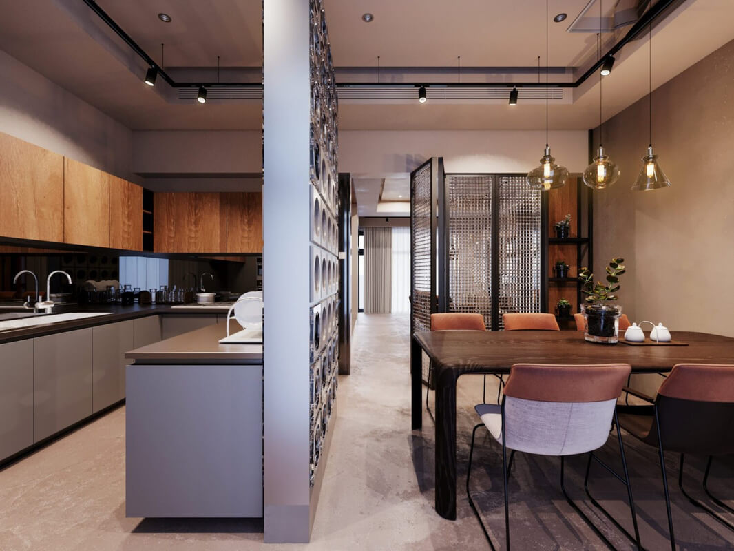  Living Room - Kitchen Interior Model by Viet Hoang