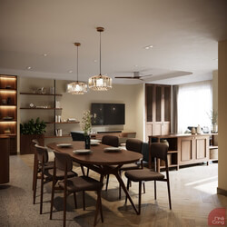  3D Dining Room Interior By Minh Dat Pham 