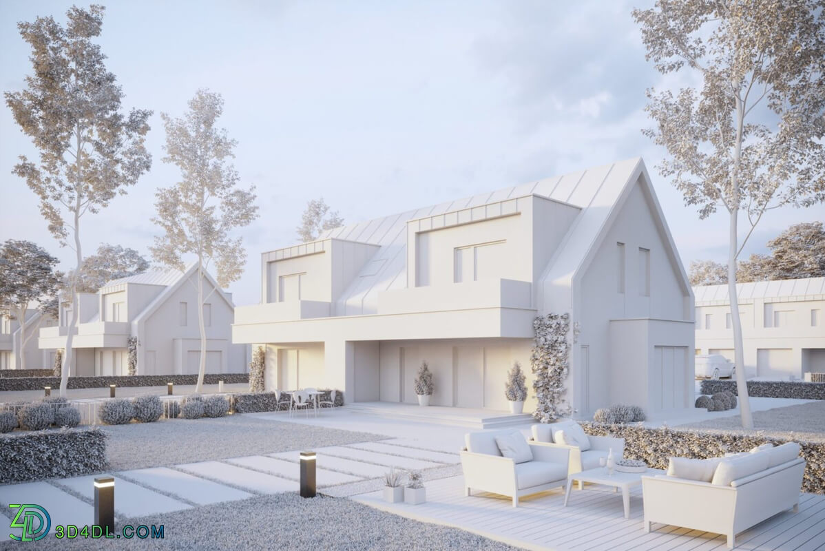 3D Exterior House Scene File 3dsmax By VuPhucHung