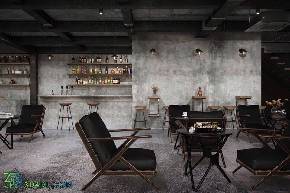 3D Model Interior Coffee 11 Scenes File 3dsmax By TriSi 